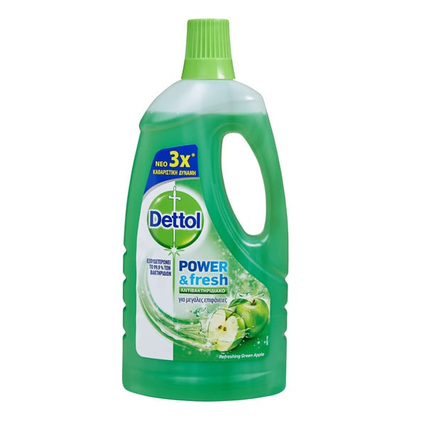 Dettol Καθαριστικό Υγρό Πατώματος Πράσινο Μήλο 1lt 6τ (5201347158613)