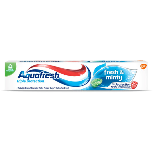 Aquafresh Οδοντόκρεμα FRESH & MINTY 75ML 12τ (8016825926687)