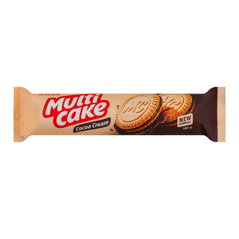 Roshen Μπισκότα Multicake Γεμιστά Με Κρέμα Κακάο 180gr 28τ (4823077609077)