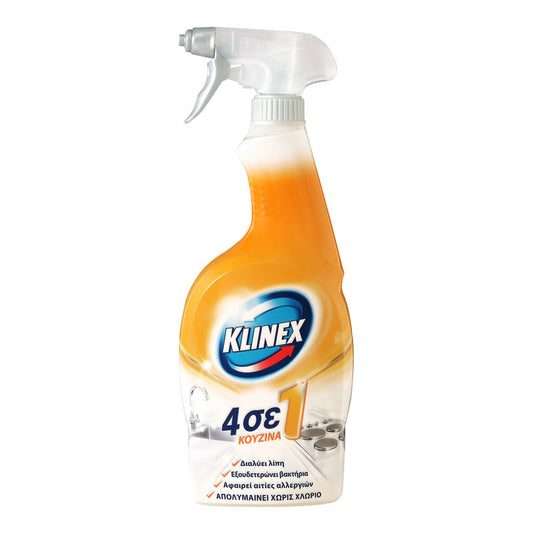 Klinex 4 in 1 Spray Cleaner for General Use with Disinfectant Action Kitchen 750ml 12t