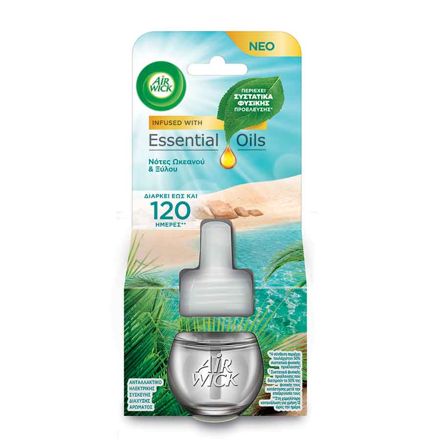 Airwick Scented Oils Αρωματικό Χώρου Αντ/κό Ηλεκτρικής Συσκευής Turquoise Oasis 19ml (5949031304112)