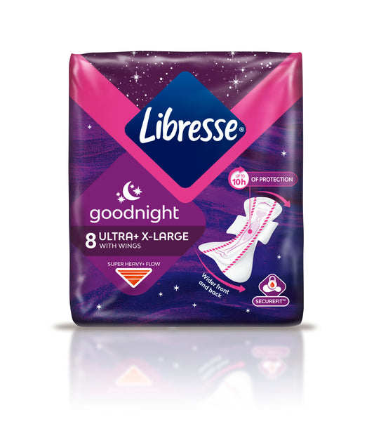 Libresse Σερβιέτες Ultra GoodNight Extra Wings 8τμχ 12τ (7322540918281)