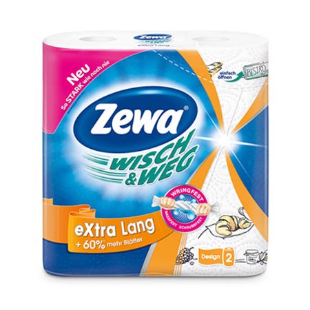 Χαρτί Κουζίνας Zewa Wisch & Weg Extra Lang 2 Ρολά 188gr 9τ (7322540973112)