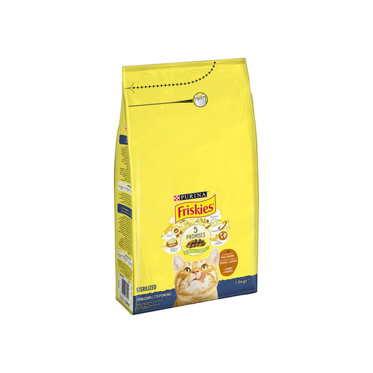 Friskies Sterilised Ξηρά Τροφή Γάτας Με Γαλοπούλα & Λαχανικά 1.5Κ (7613035795150)