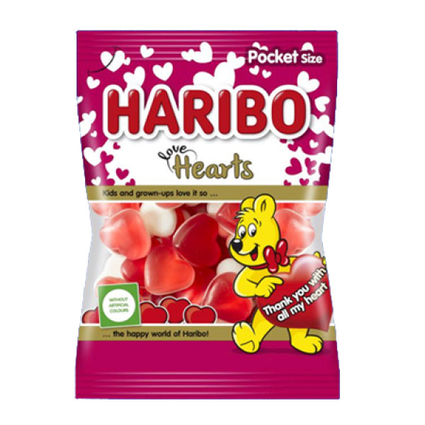 Haribo Love Hearts 100gr 30t (5996379477121)