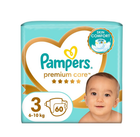 PAMPERS ΠΑΝΕΣ PREMIUM CARE No3 6-10KG 60Τ 3τ (4015400741657)