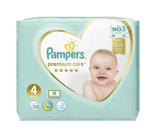 PAMPERS ΠΑΝΕΣ PREMIUM CARE No4 9-14KG 34Τ 4τ (8001090379368)