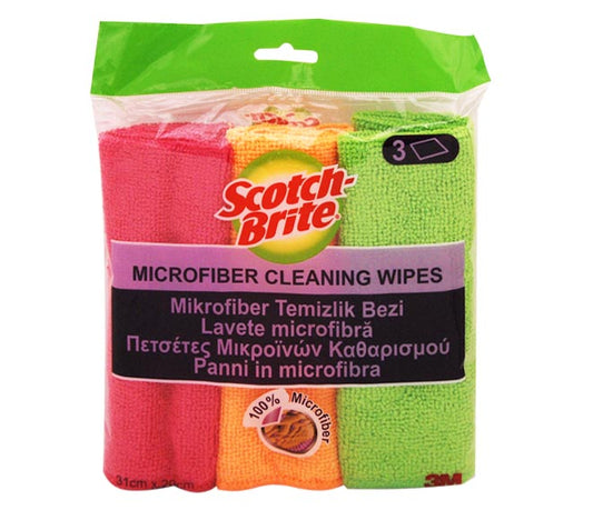 Πανάκια Scotch Brite Μικροϊνών 3 Χρώματα 31x29cm - 3 τμχ. (8690734392858)