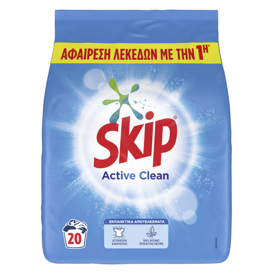 Skip Active Clean Powder Laundry Detergent 20 Measures 4t (8710847941849)
