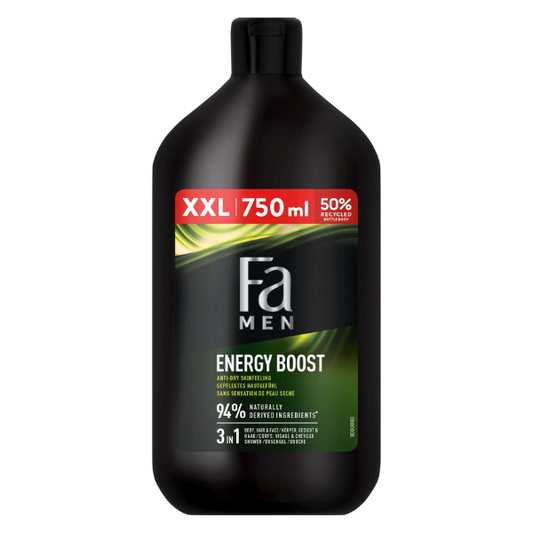 Fa Men Energy Boost Αφρόλουτρο 3 σε 1 για Μαλλιά, Σώμα & Πρόσωπο 750ml 12τ (9000101609394)