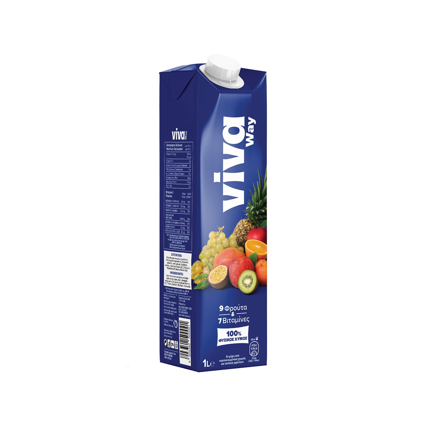 VIVA ΧΥΜΟΣ ΦΥΣΙΚΟΣ 9 ΦΡΟΥΤΑ 1L (Σ12) (5203342500008)
