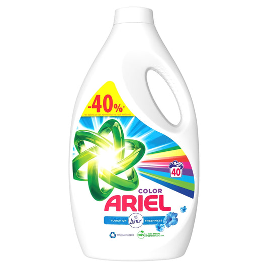 Ariel Υγρό Απορρυπαντικό Ρούχων 40 Μεζούρες Color Fresh Touch of Lenor Fresh για Χρωματιστά Ρούχα 5τ (8006540601013)
