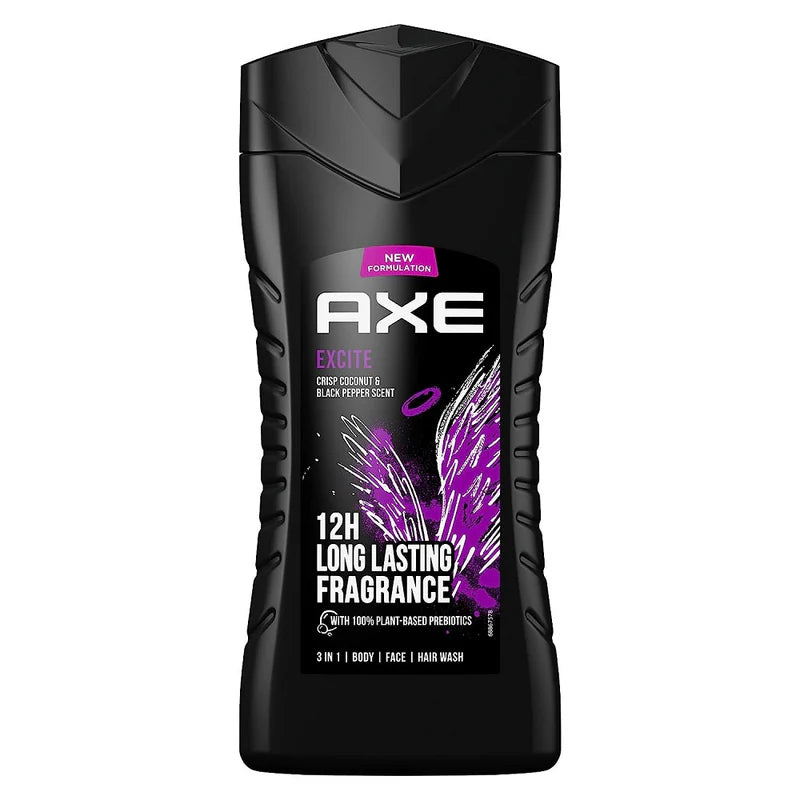 AXE Excite 3in1 Σαμπουάν & Αφρόλουτρο 250ml 12τ (8720181153587)