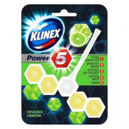 Klinex Power 5 Block Λεκάνης με Άρωμα Πράσινο Λεμόνι 55gr 9τ (8710447314814)