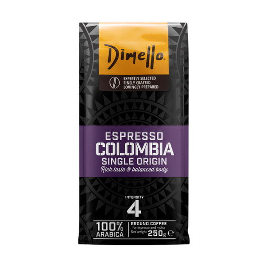 Dimello Espresso Αλεσμένος Colombia 250gr 8τ (5205800004844)