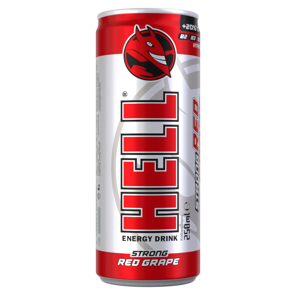 Hell Κουτί Energy Drink Red Grape με Ανθρακικό 250ml 24τ (5999884034513)