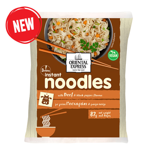 Oriental Express Noodles Μοσχαράκι & Μαύρο Πιπέρι 87gr 12τ (5206674101066)