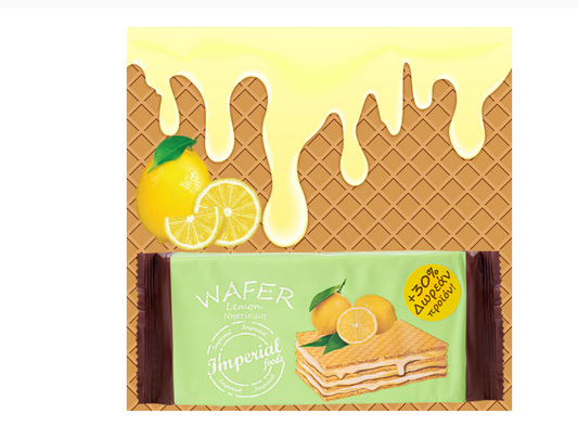 Imperial Foods Wafer Lemon Cream+30% FREE PRODUCT 230gr 12t (5200414803272)