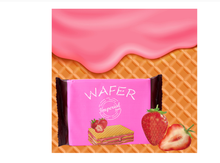 Imperial Foods Strawberry Wafer 100gr 16+2 FREE (5200414800056)