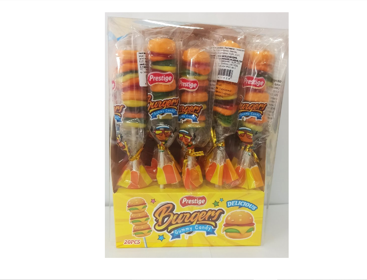 Prestige Harmburger Gumy Stick Lollipop 20*20gr