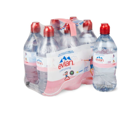 Νερό Evian 6*750ml Πιπίλα (3068320124445)