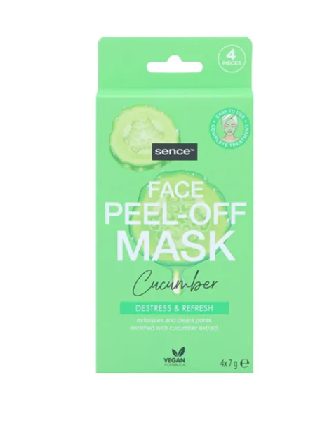 SENCE ΜΑΣΚΑ ΠΡΟΣΩΠΟΥ PEEL-OFF CUCUMBER 7gr.X4τμχ