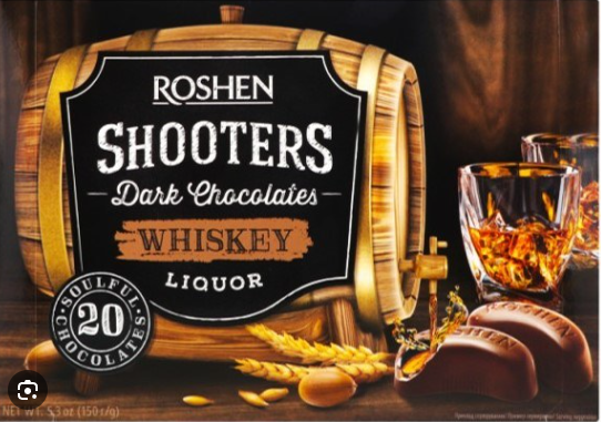 ROSHEN ΣΟΚΟΛΑΤΑΚΙΑ SHOOTERS LIQUOR WHISKEY 150gr