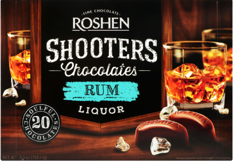 ROSHEN ΣΟΚΟΛΑΤΑΚΙΑ SHOOTERS LIQUOR RUM 150gr