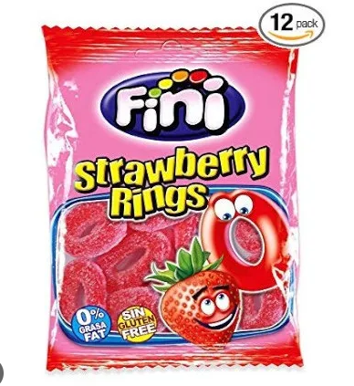 FINI ΖΕΛΕΔΑΚΙΑ STRAWBERRY RINGS 90ΓΡ (Σ12) (8410525116780)