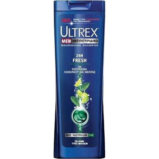 Ultrex Men 24h Fresh Αντιπιτυριδικό Σαμπουάν με Εκχύλισμα Λεμονιού και Μέντας 360ml 12τ (8710447246702)