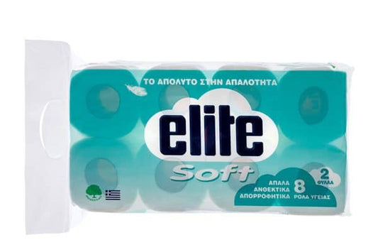 Elite Soft Sanitary Paper 8 Rolls 2 Sheets 63gr 9t (5201521010447)