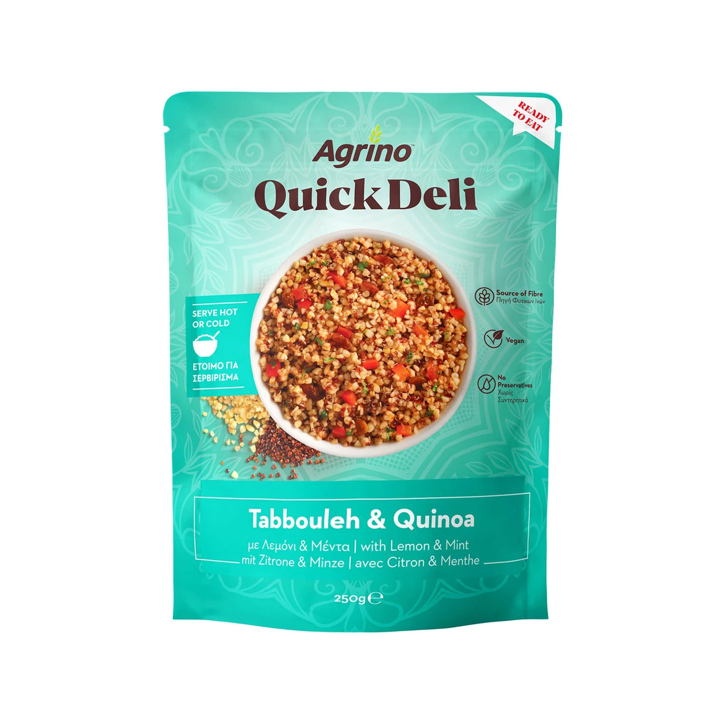 Agrino Ταμπουλέ & Κινόα quick deli με Λεμόνι & Μέντα - vegan 250gr 6τ (5201502119435)