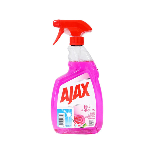 Ajax Triple Action Καθαριστικό Spray Τζαμιών Ρόδο της Αυγής Αντλία 750ml 12τ (8718951048669)