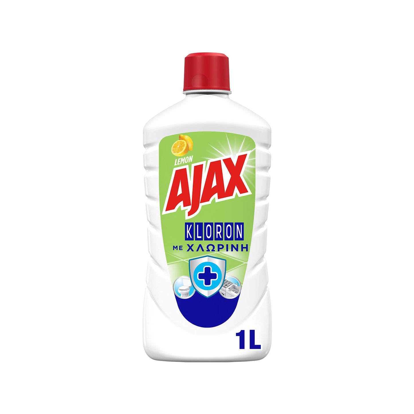 Ajax Υγρό Καθαριστικό Πατώματος Kloron Fresh Με Λεμόνι 1lt 12τ (5201386114472)