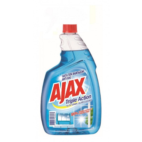 Ajax Triple Action Καθαριστικό Spray Τζαμιών Αντ/κο 750ml 12τ (8718951048492)