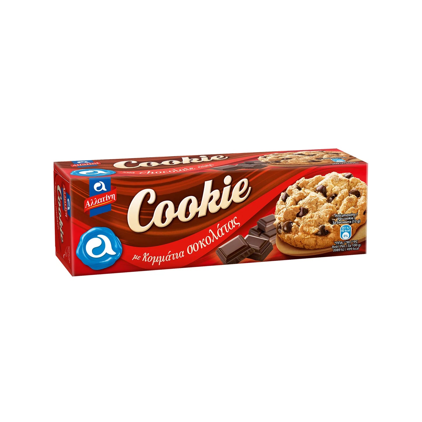 Αλλατίνη Mπισκότα Cookies με κομματάκια σοκολάτας 175gr 12τ (5203064001159)