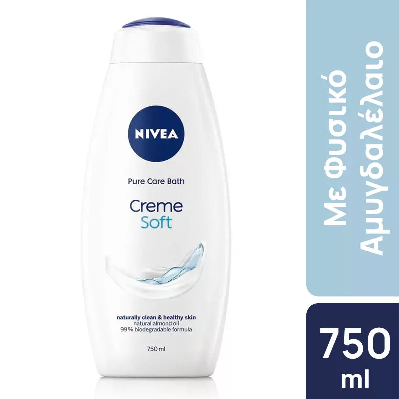 Nivea Creme Soft Αφρόλουτρο 750ml 12τ (5201178022220)