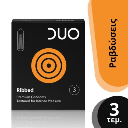 Duo Ribbed Condoms 3pcs 24m (4005800136511)