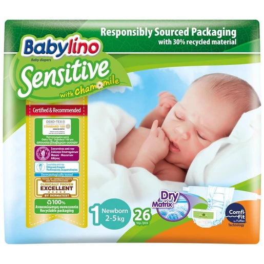 Babylino Sensitive No1 Newborn (2-5kg) 26 Τεμάχια (5201263825002)