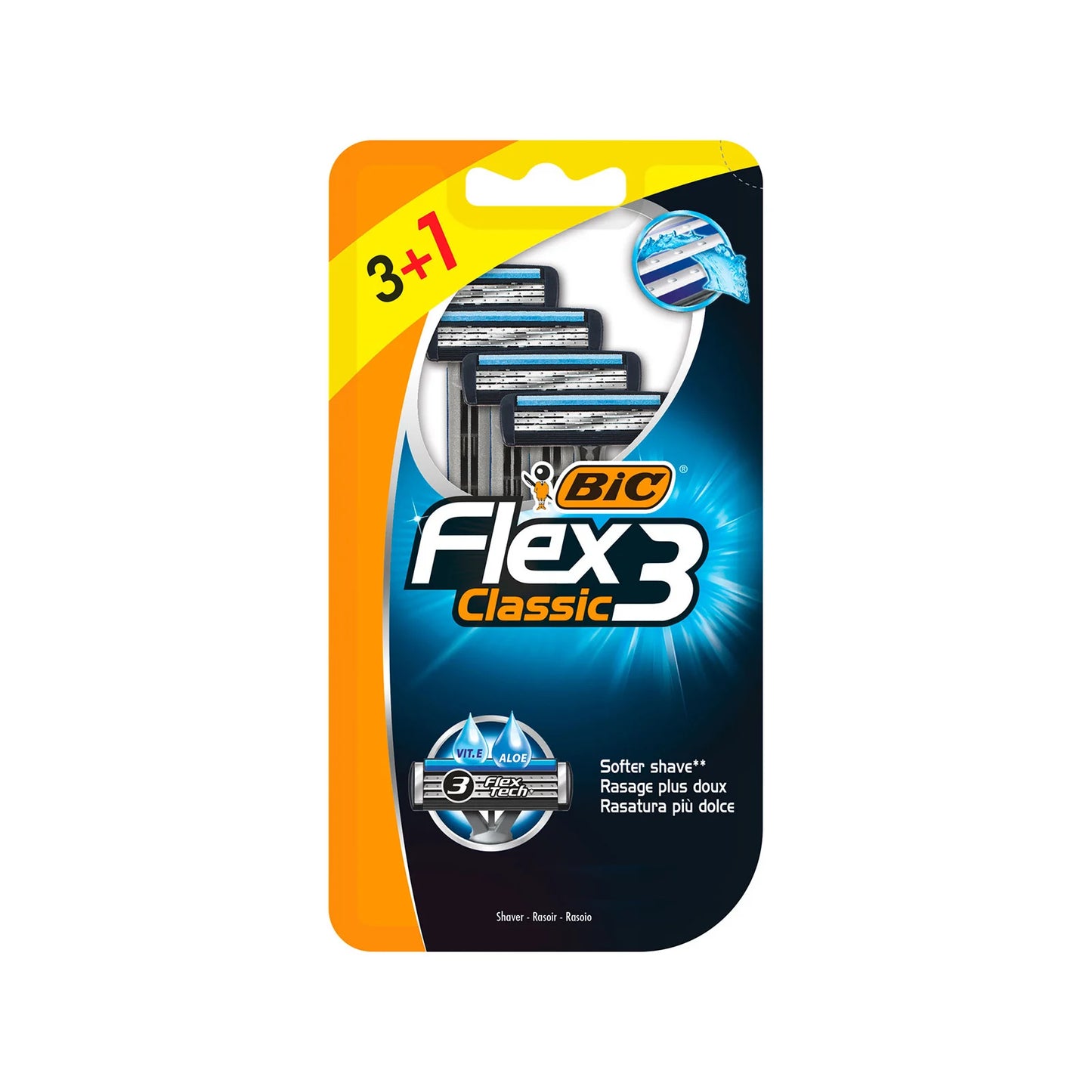 Bic Flex 3 Classic Ξυραφάκια μιας Χρήσης με 3 Λεπίδες & Λιπαντική Ταινία 4τμχ 10τ (3086123242548)