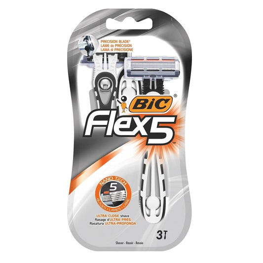 Bic Flex 5 Disposable Razors with 5 Blades &amp; Lubricating Tape 3pcs 10m (3086123492868)