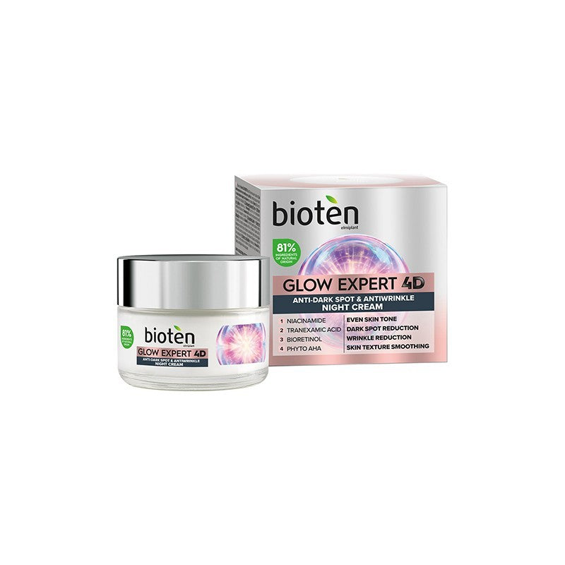 Bioten Glow Expert 4D Κρέμα Νυκτός Κατά Των Πανάδων & Των Ρυτίδων 50ml (5201314171812)