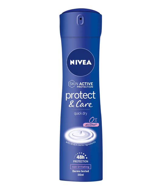 Nivea Protect &amp; Care Quick Dry Anti-perspirant Deodorant 48h in Spray 150ml 6t (5201178027010)