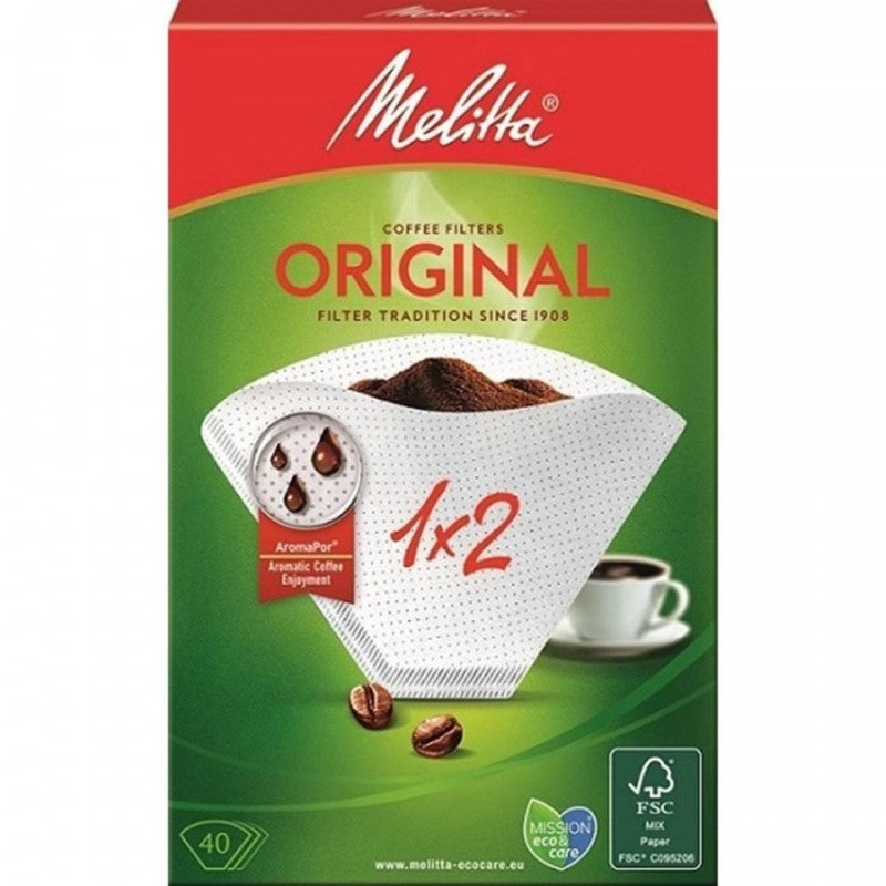 Φίλτρα Καφέ Melitta 40 1x2 Χάρτινα 18τ (4006508200009)