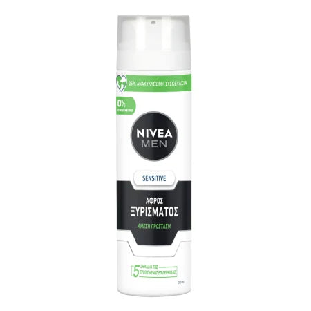 Nivea Men Sensitive 0% Alchohol Shaving Foam for Sensitive Skin 200ml (4005808817207)
