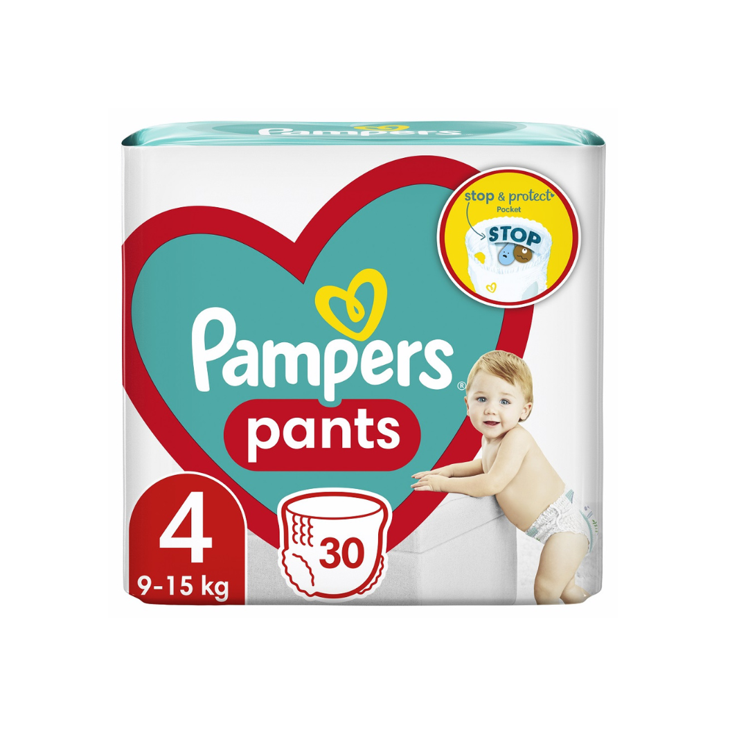 Pampers Pants Πάνες Βρακάκι No.4 για 9-15kg 30τμχ (8006540069684)