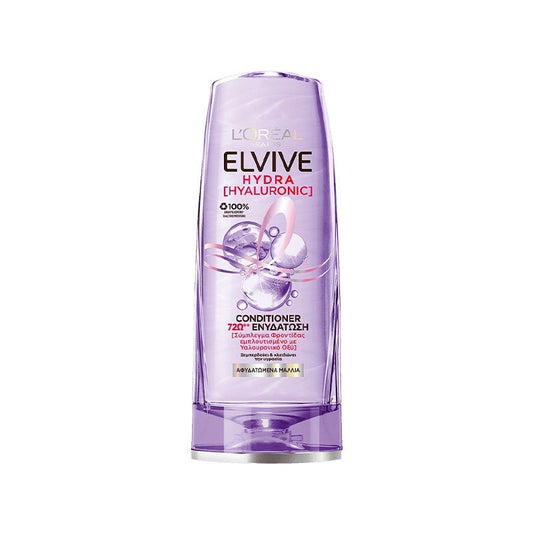 Elvive Hydra Hyaluronic Conditioner Μαλακτική Κρέμα Μαλλιών 300ml 6τ (3600524029654)