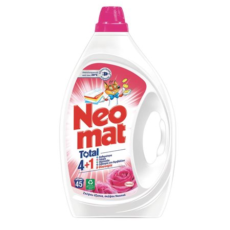 Neomat υγρό απορρυπαντικό Gel ΆγριοΤριαντάφυλλο 45μεζούρες 4τ (5201395157538)