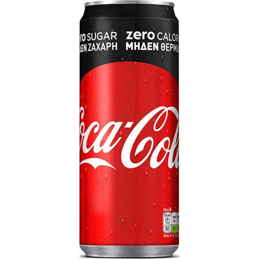 Coca Cola Zero Κουτί Cola με Ανθρακικό Χωρίς Ζάχαρη 330ml 24τ (5449000235152)
