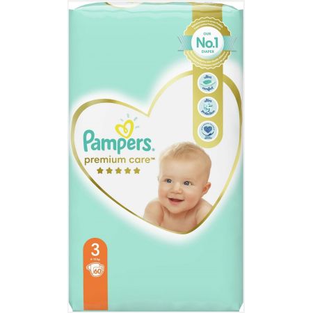 Pampers Premium Care Diapers with Sticker No. 3 for 6-10kg 60pcs (4015400741657)